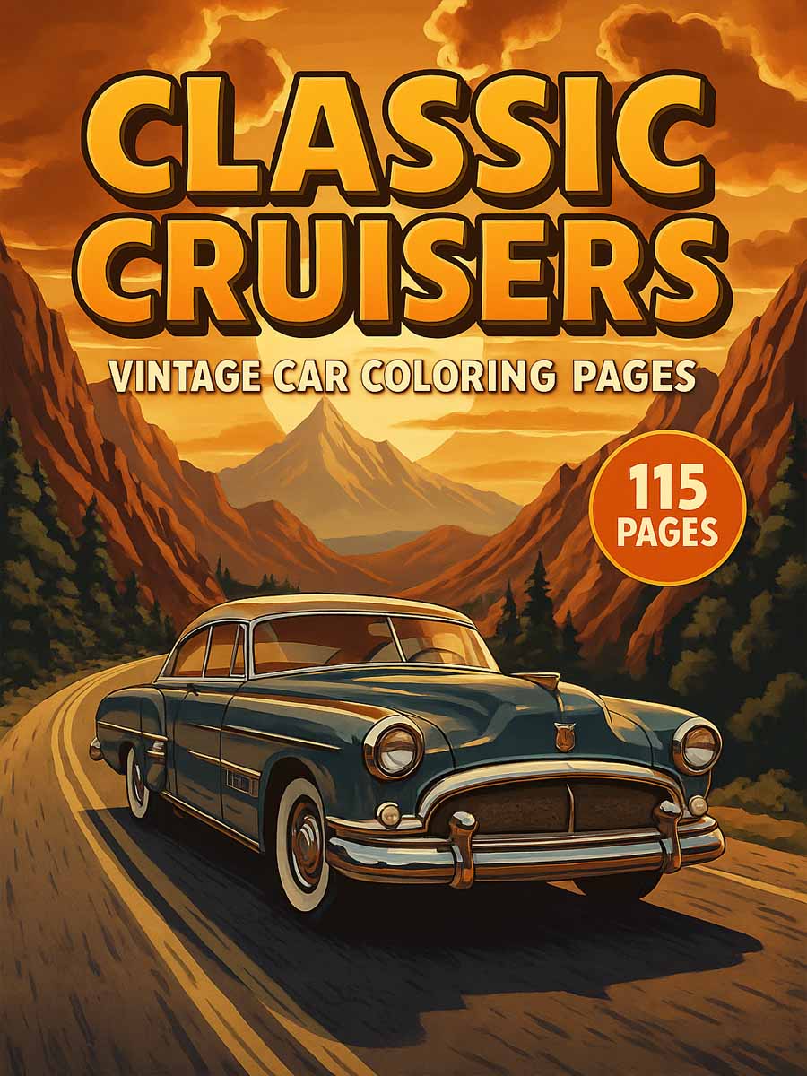 Classic Cruisers – 115 Vintage Car Coloring Pages